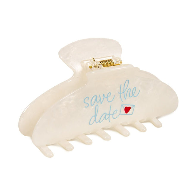 Save The Date Hairclip-Accessories-Chicks in the Office-White-One Size-Barstool Sports