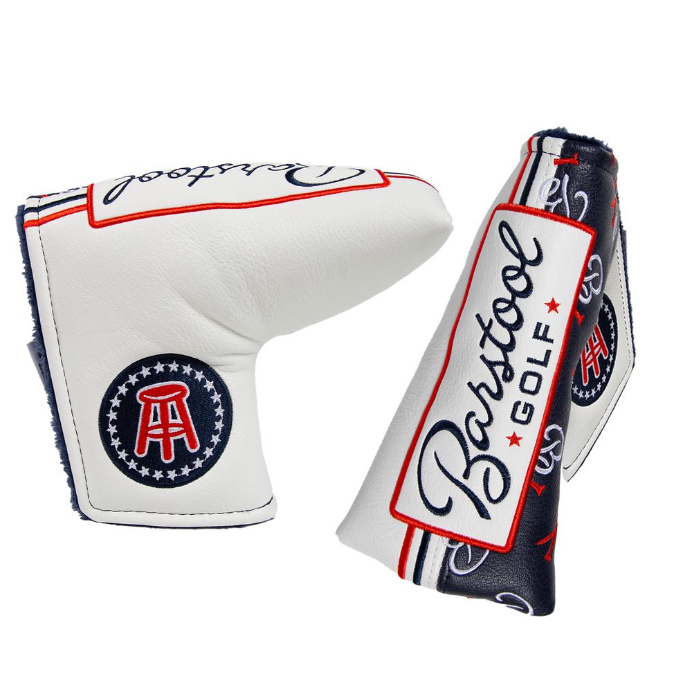 Barstool Golf Pinstripe Blade Putter Cover-Golf Accessories-Fore Play-White-One Size-Barstool Sports