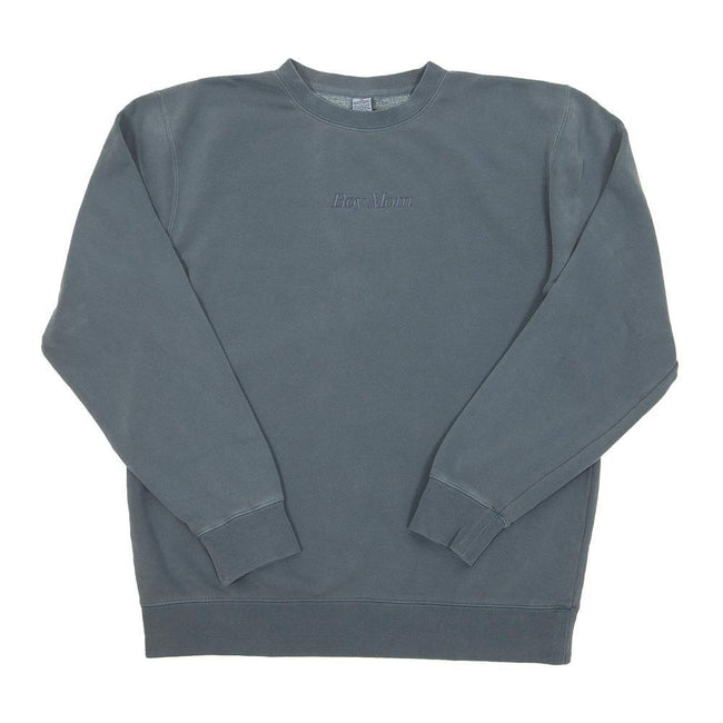 Boy Mom Embroidered Pigment Dyed Crewneck-Crewnecks-Barstool Sports-Barstool Sports