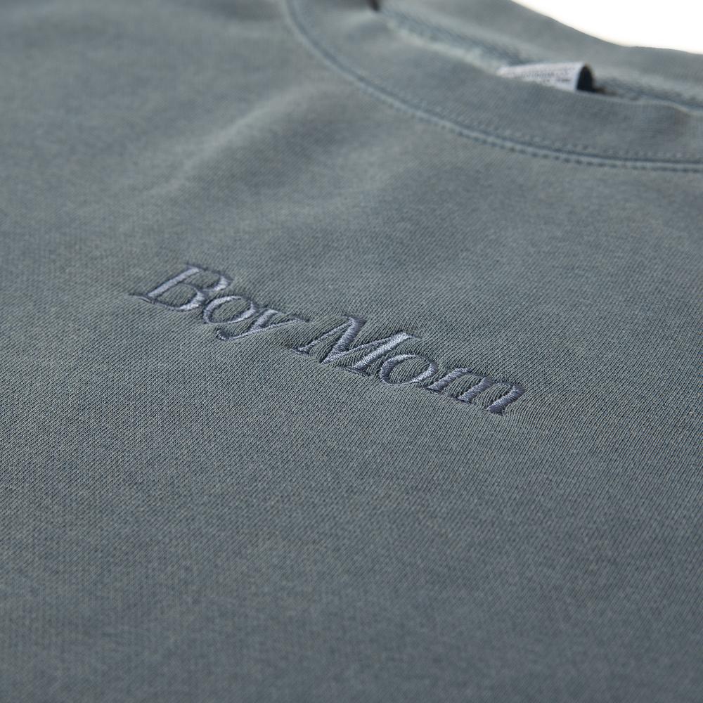 Boy Mom Embroidered Pigment Dyed Crewneck-Crewnecks-Barstool Sports-Barstool Sports