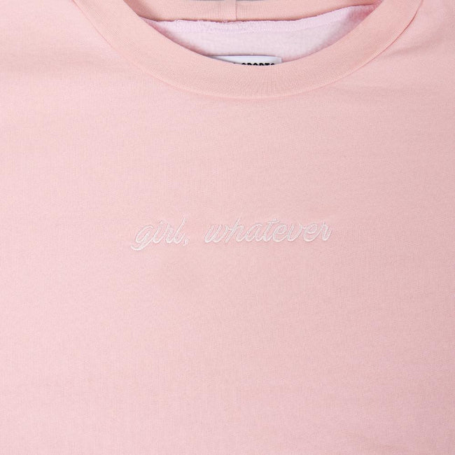 Girl Whatever Embroidered Cropped Crewneck-Crewnecks-It Girl-Barstool Sports