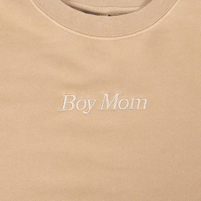Boy Mom Embroidered Pigment Dyed Crewneck-Crewnecks-Barstool Sports-Barstool Sports