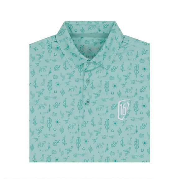 Barstool Golf x WM Phoenix Open Printed Performance Polo-Polos-Fore Play-Teal-S-Barstool Sports