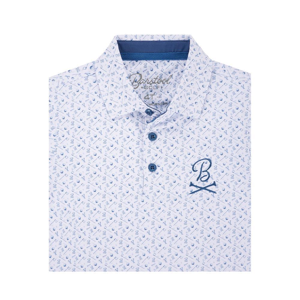 Barstool Golf Pin Flag Kids Polo-Polos-Fore Play-White-2T-Barstool Sports
