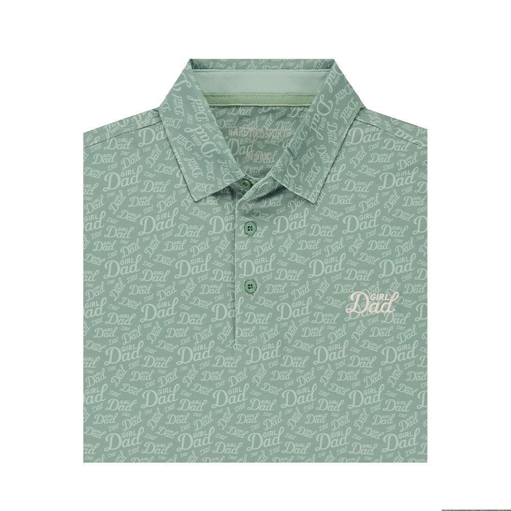 Girl Dad Printed Polo-Polos-Barstool Sports-Green-S-Barstool Sports