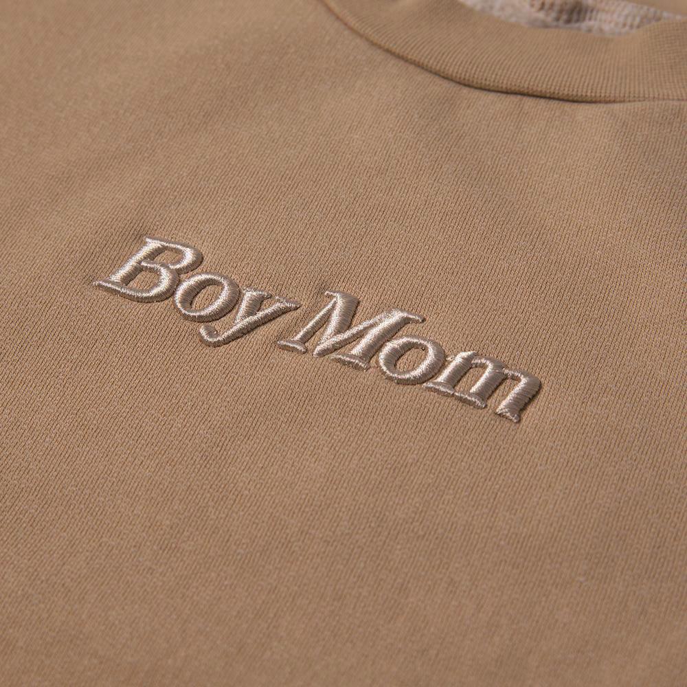 Boy Mom Embroidered Cropped Crewneck III-Crewnecks-Barstool Sports-Barstool Sports