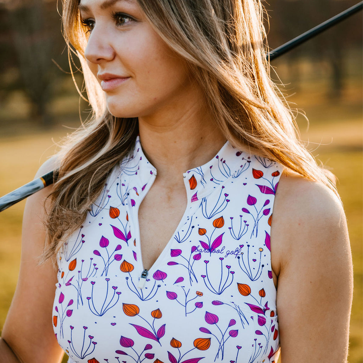 Barstool Golf Women's Floral Sleeveless Top II-T-Shirts-Fore Play-White-XS-Barstool Sports