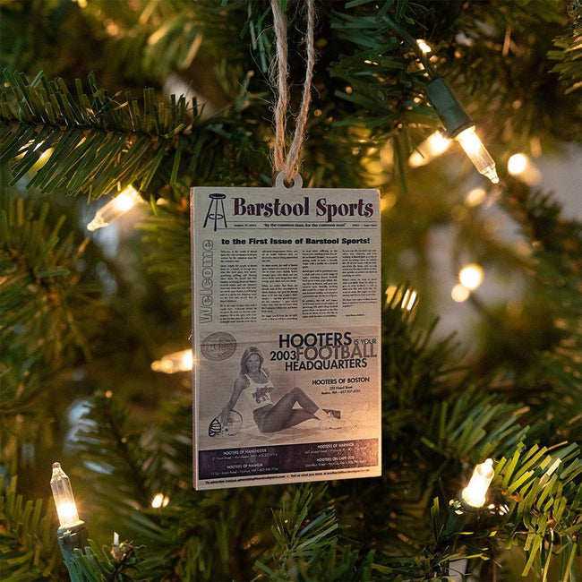 Barstool Sports Newspaper Ornament-Ornaments-Barstool Sports-Tan-One Size-Barstool Sports