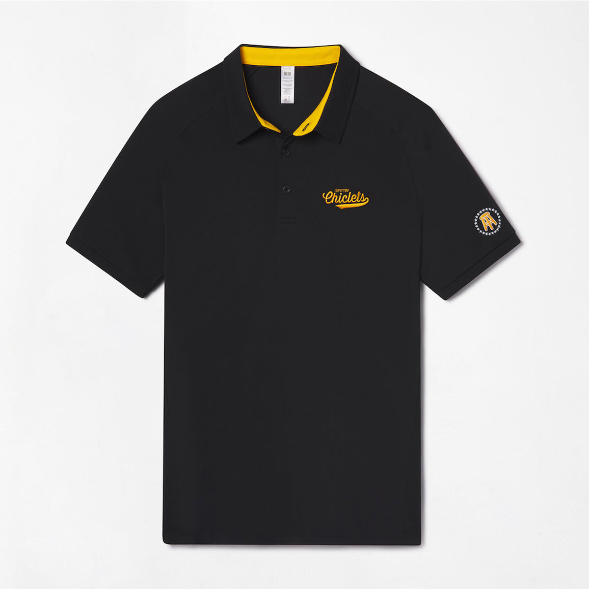 UNRL x Spittin' Chiclets Script Traditional Polo-Polos-Spittin Chiclets-Black-S-Barstool Sports