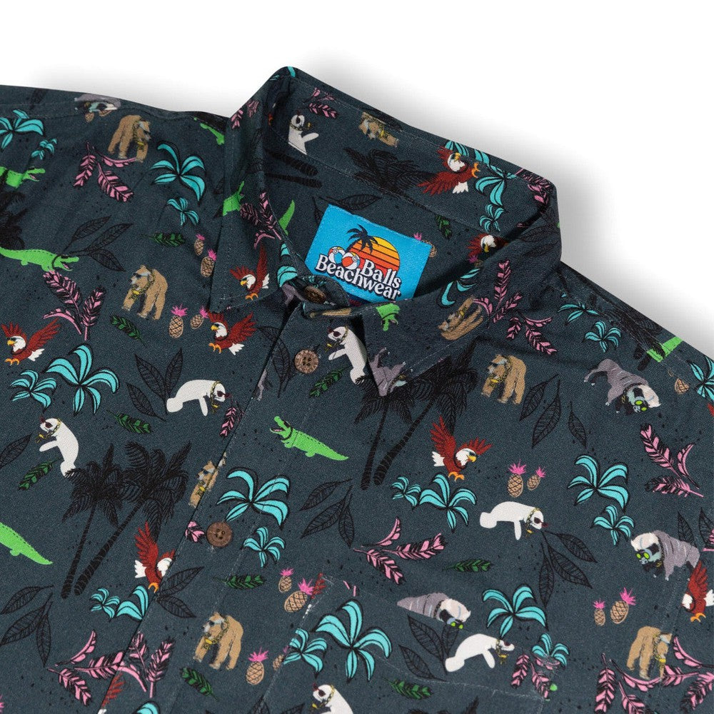 Balls Beachwear American Gangsters Button Up Shirt-T-Shirts-Balls Beachwear-Barstool Sports