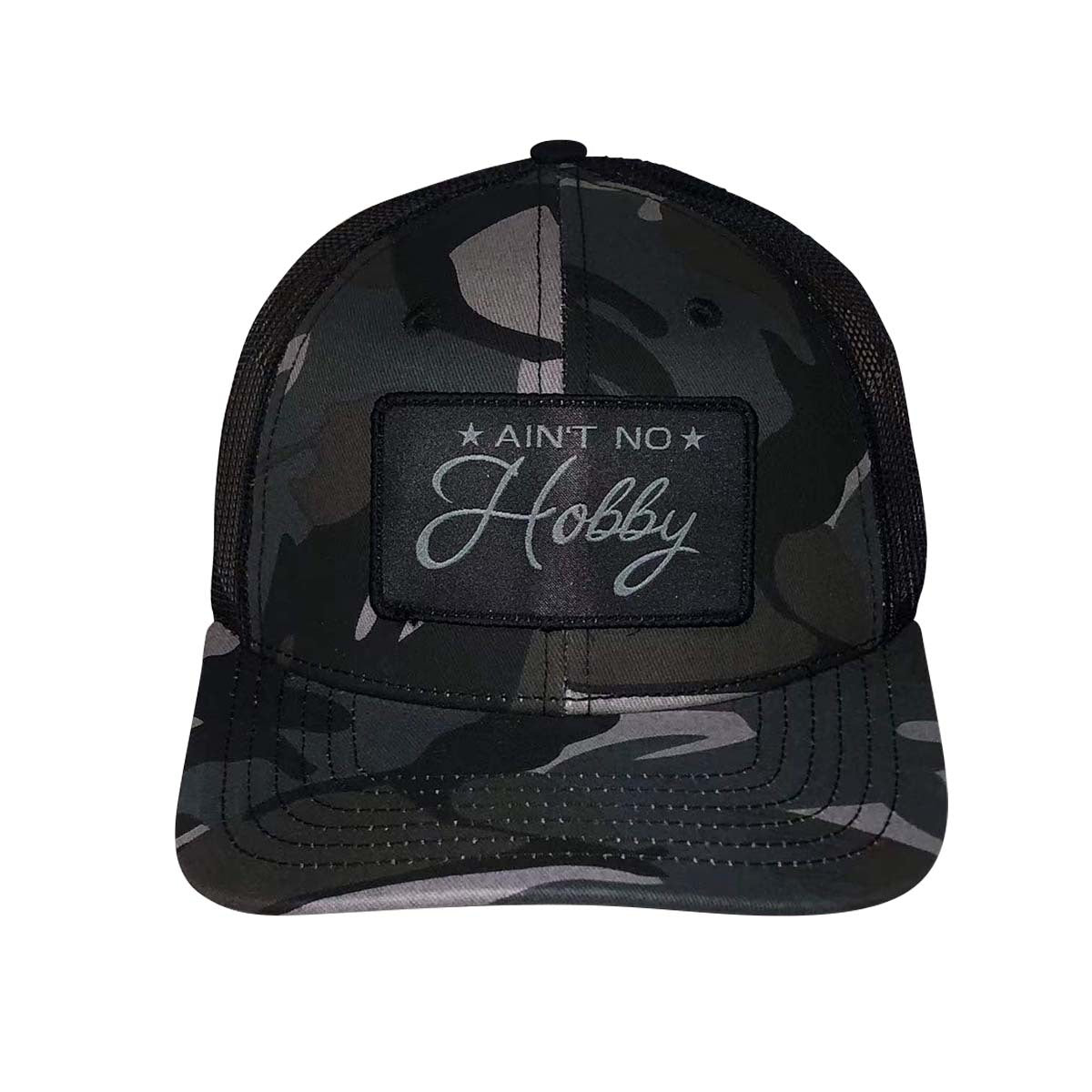 Barstool Golf Ain't No Hobby Patch Camo Trucker Hat-Hats-Fore Play-Black-One Size-Barstool Sports
