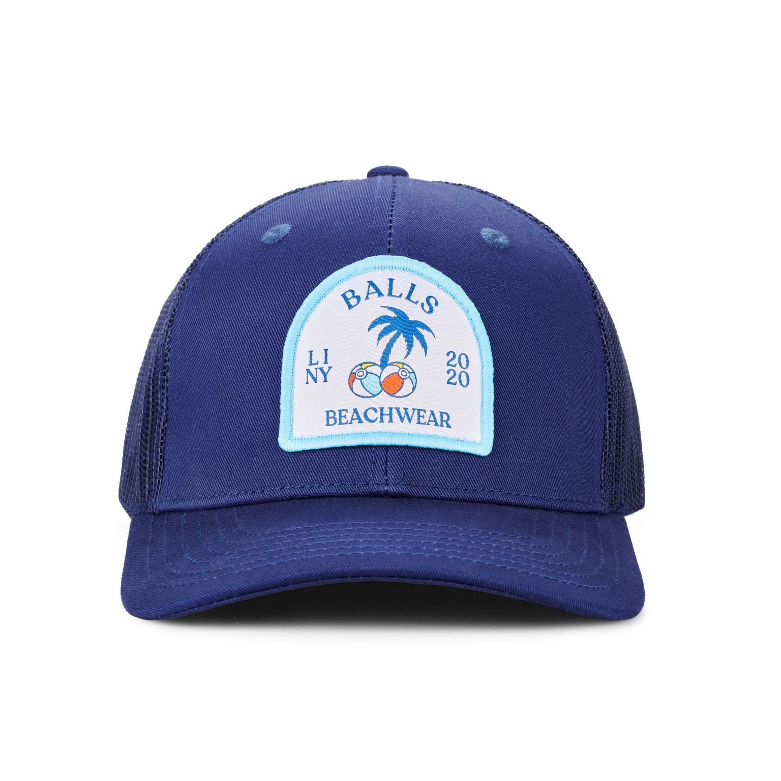 Balls Beachwear LI Patch Trucker Hat-Hats-Balls Beachwear-One Size-Navy-Barstool Sports