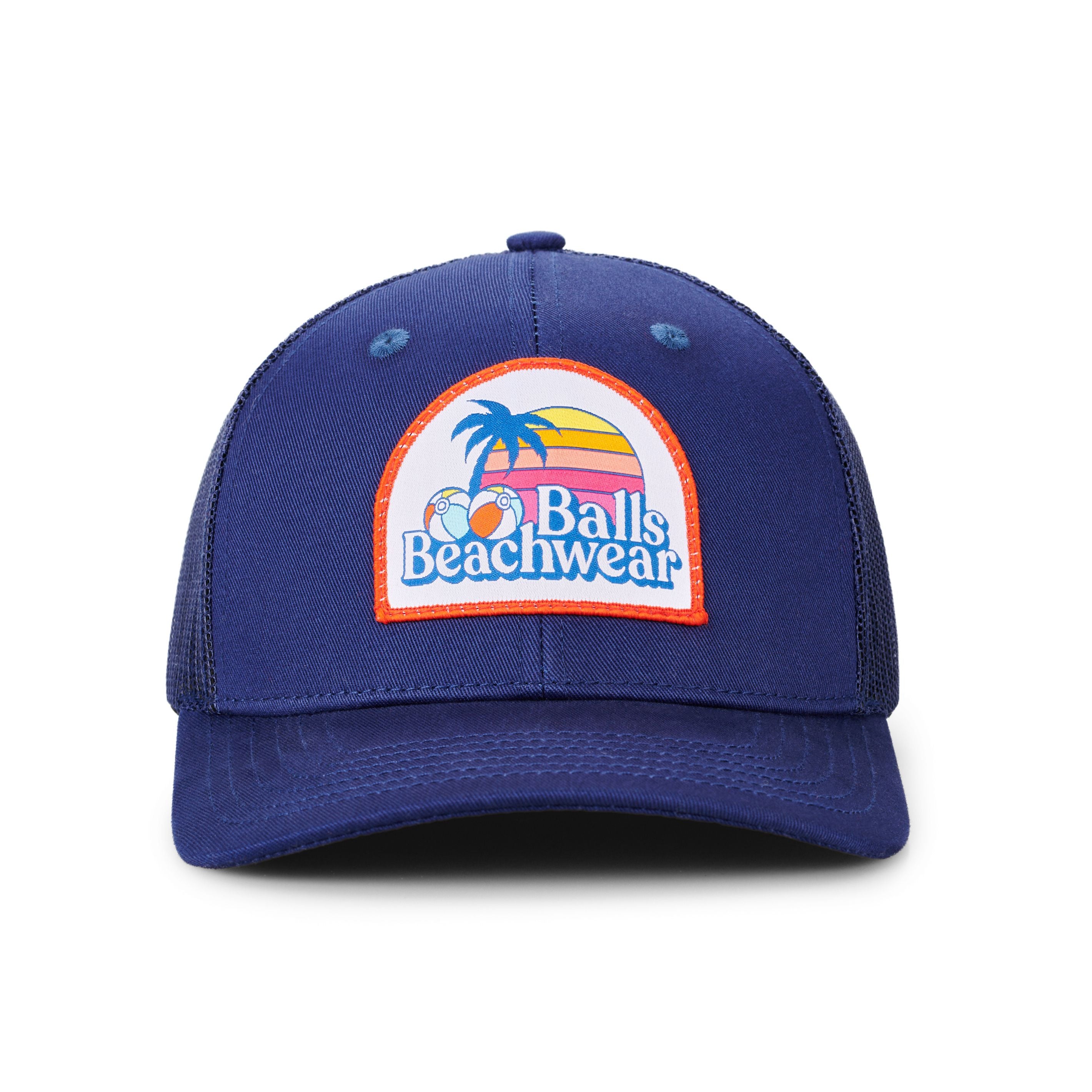 Balls Beachwear Sunset Patch Trucker Hat-Hats-Balls Beachwear-One Size-Navy-Barstool Sports