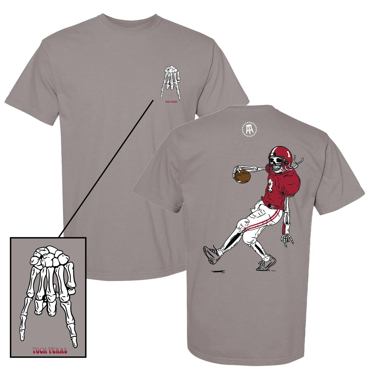 Tuck Fexas Tee-T-Shirts-Barstool U-Grey/Red-S-Barstool Sports