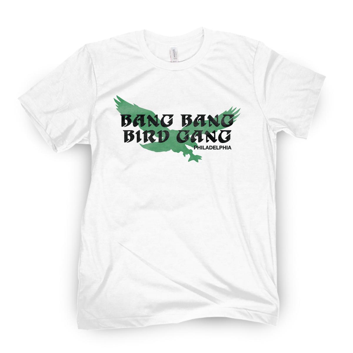 Bang Bang Bird Gang Tee-T-Shirts-Barstool Sports-White-S-Barstool Sports