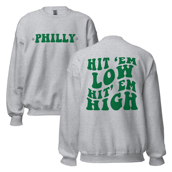 Philadelphia Eagles hit em low hit em high football shirt, hoodie