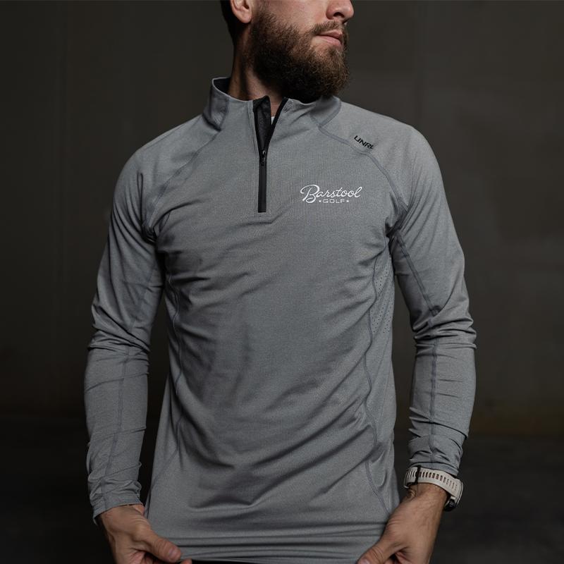 UNRL x Barstool Golf Stride Quarter Zip-Pullovers-Fore Play-Grey-S-Barstool Sports