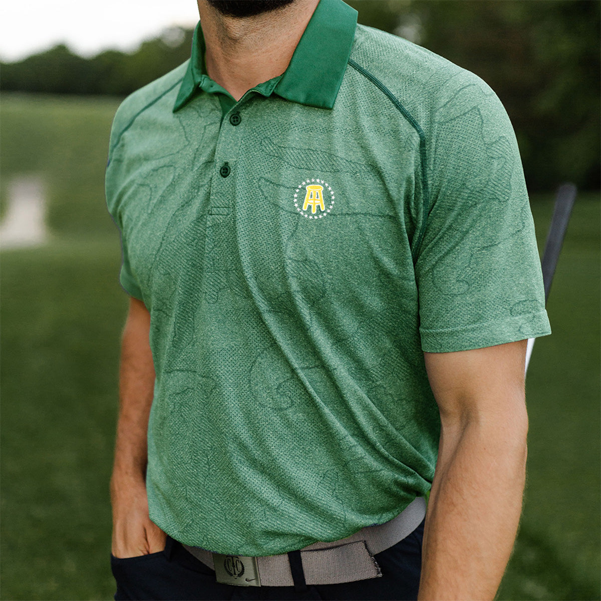 UNRL x Barstool Sports Camo Polo-Polos-Fore Play-Green-S-Barstool Sports