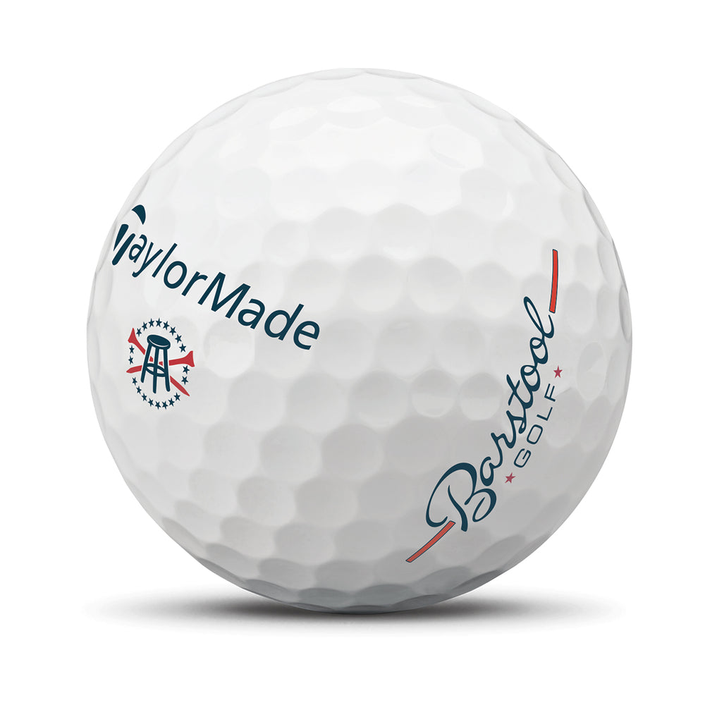 TaylorMade x Barstool Golf Crossed Tee Golf Balls (1 Dozen)-Golf Balls-Fore Play-White-One Size-Barstool Sports