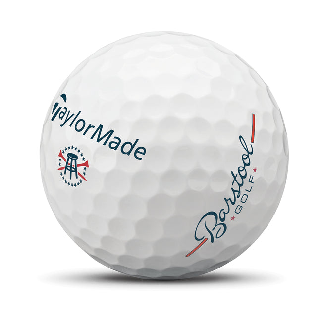TaylorMade x Barstool Golf Crossed Tee Golf Balls (1 Dozen)-Golf Balls-Fore Play-White-One Size-Barstool Sports