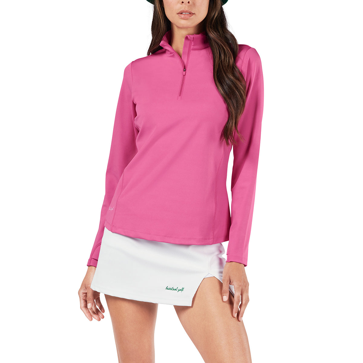 Barstool Golf Women's Quarter-Zip-Pullovers-Fore Play-Pink-XS-Barstool Sports