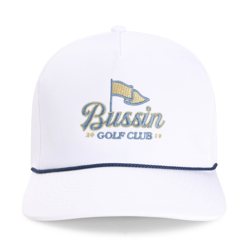 Bussin Golf Club 5 Panel Imperial Rope Hat | Bussin' with The Boys White