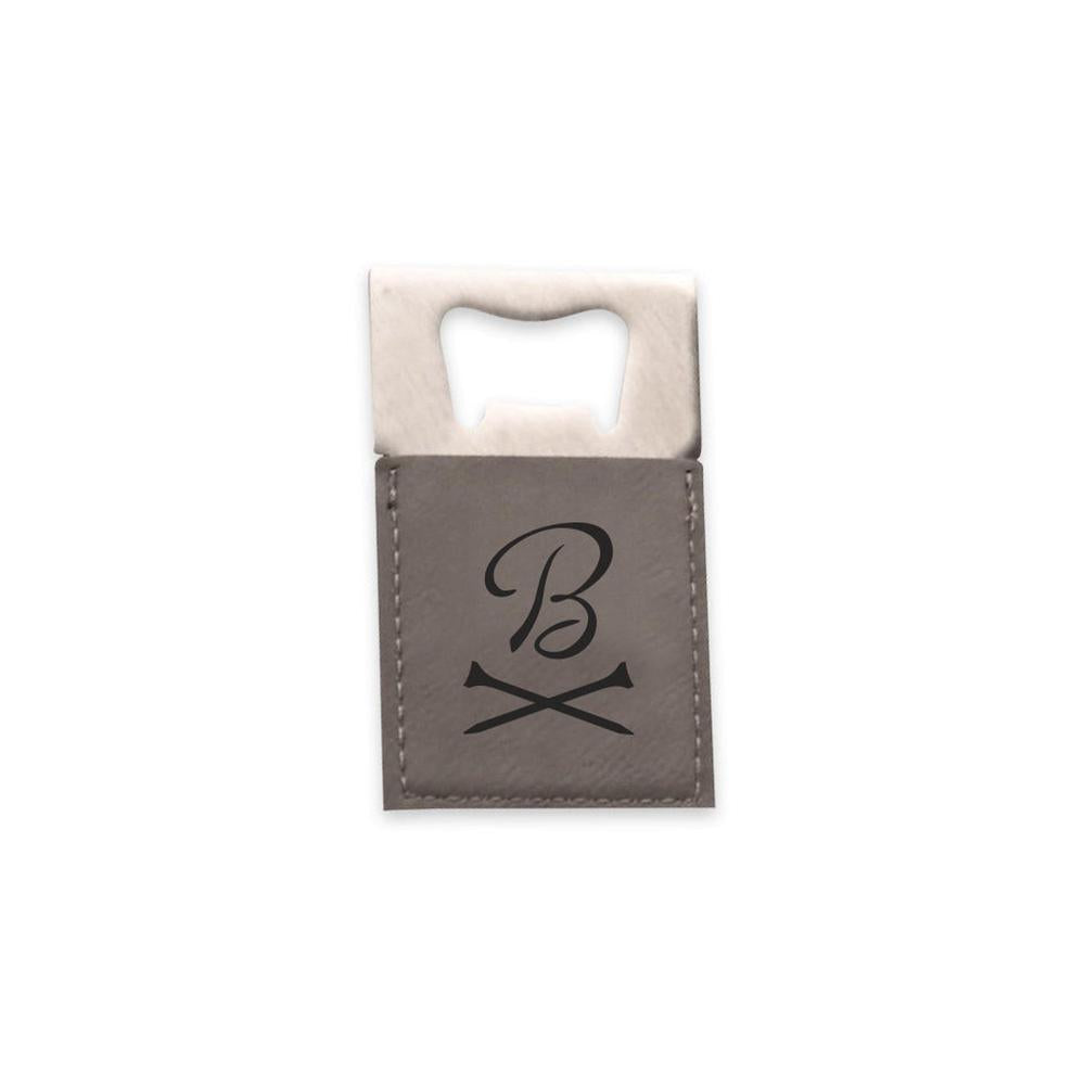 Barstool Golf Crossed Tees Leather Bottle Opener-Accessories-Fore Play-Grey-One Size-Barstool Sports