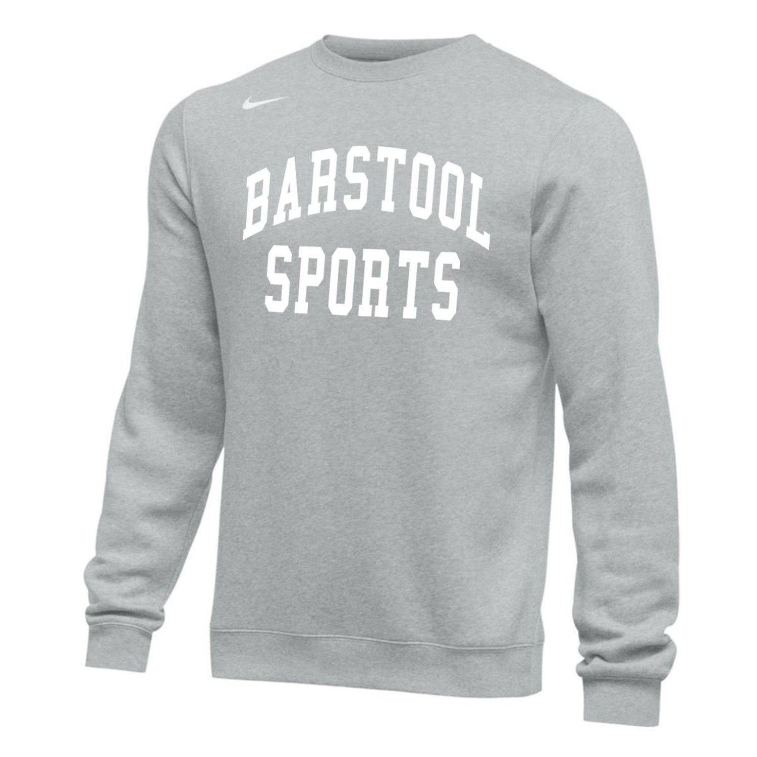 Barstool Sports Nike Crewneck-Crewnecks-Barstool Sports-Grey-S-Barstool Sports