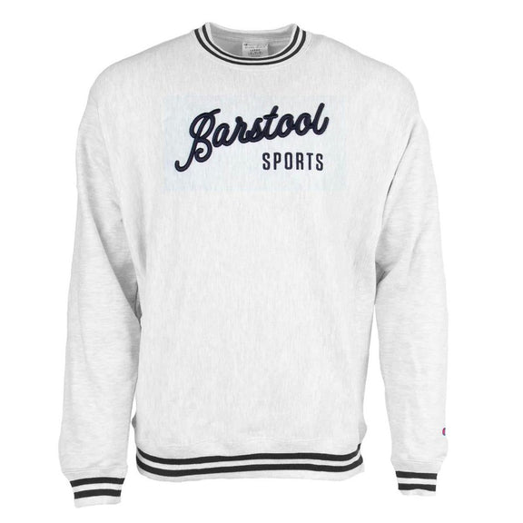 Barstool Sports Ribbed Champion Crewneck-Crewnecks-Barstool Sports-Black-S-Barstool Sports