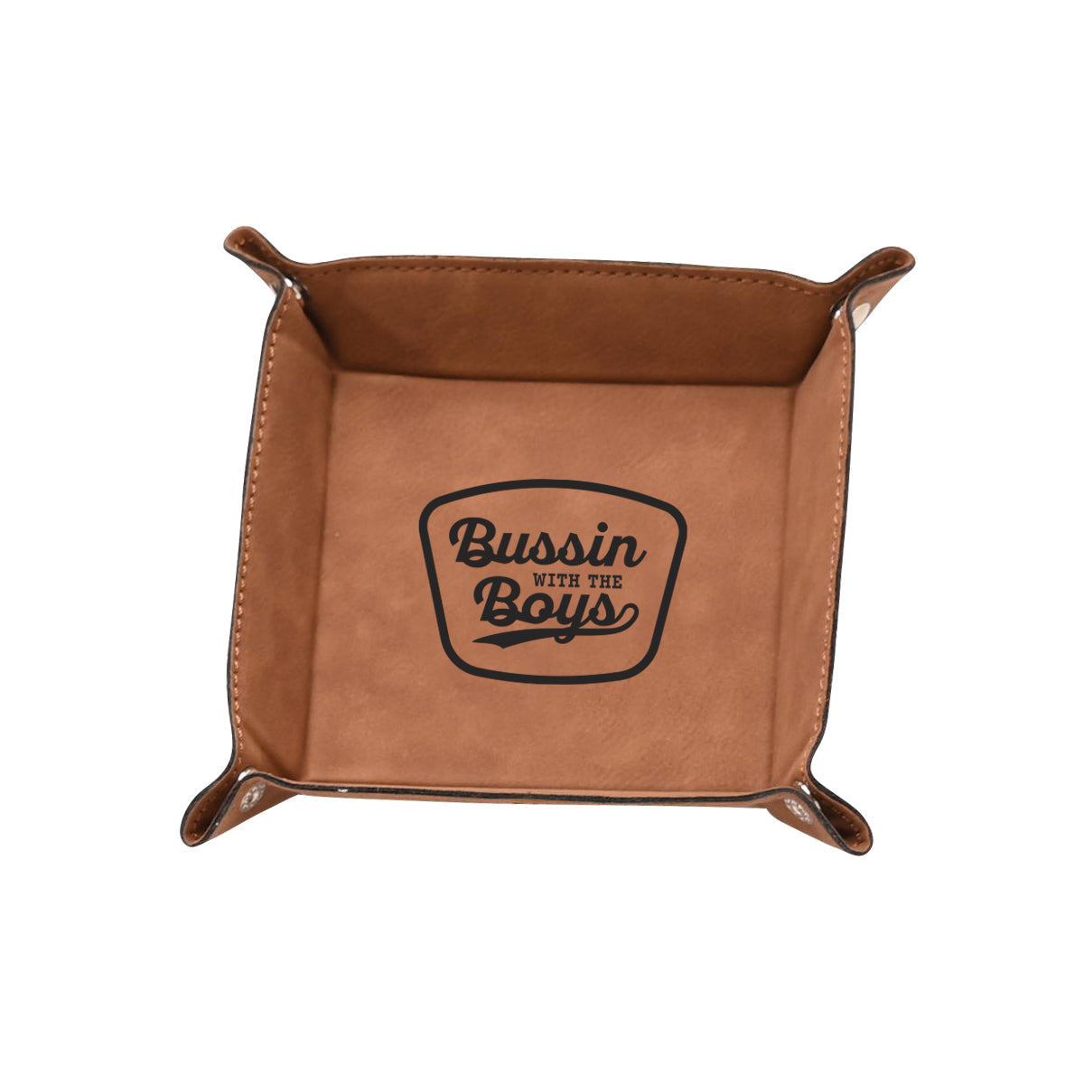 Bussin With The Boys Leather Tray-Accessories-Bussin With The Boys-Brown-Barstool Sports