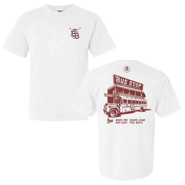 The Bus Stop Bar Tee-T-Shirts-Bussin With The Boys-White-S-Barstool Sports