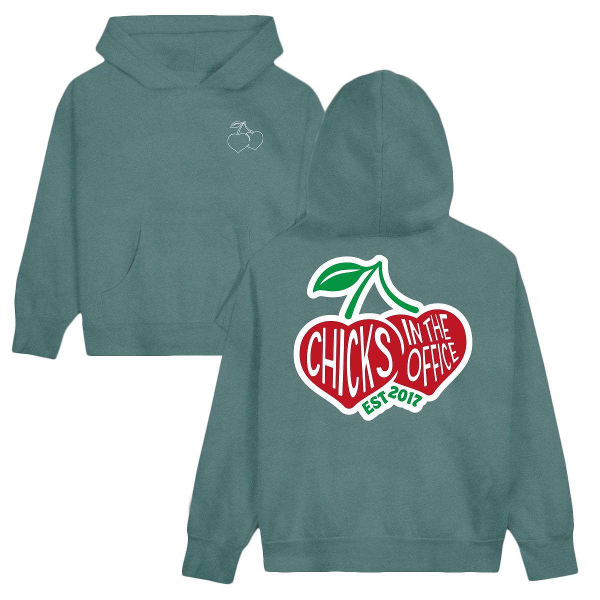 The Ria Cherry Hoodie-Hoodies & Sweatshirts-Chicks in the Office-Green-XS-Barstool Sports