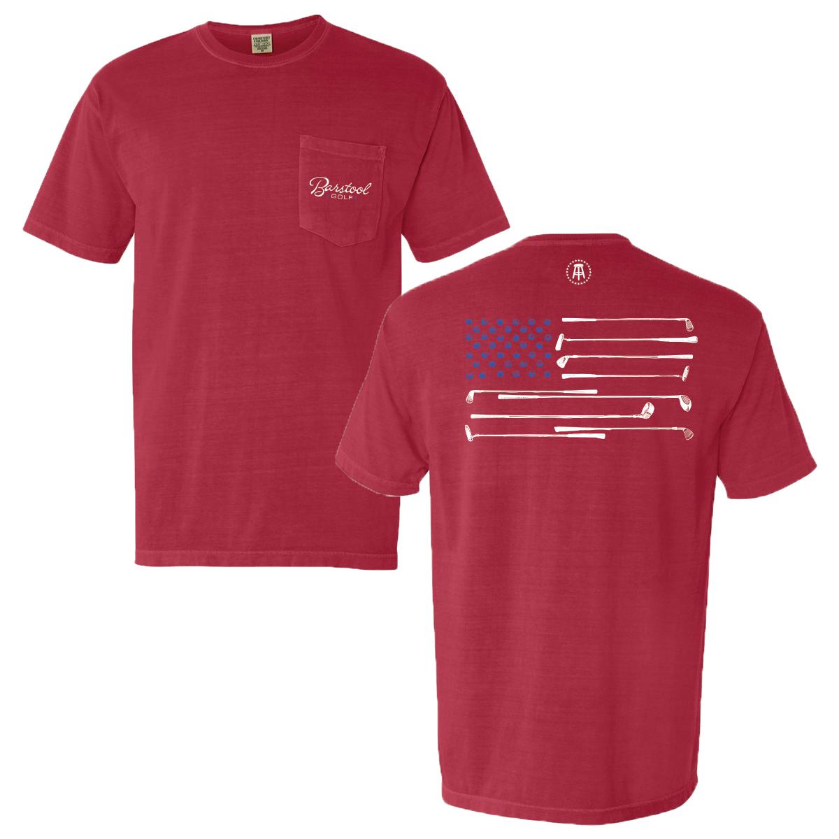 Barstool Golf Flag Pocket Tee-T-Shirts-Fore Play-Red-S-Barstool Sports