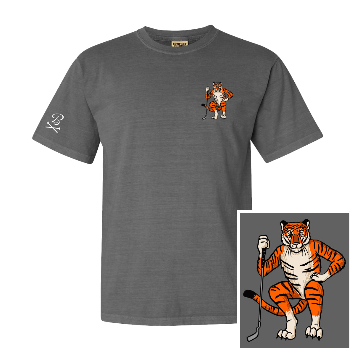 Barstool Golf Tiger Vision Tee-T-Shirts-Fore Play-Charcoal-S-Barstool Sports