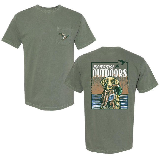 Barstool Outdoors Duck Hunt Pocket Tee-T-Shirts-Barstool Outdoors-Green-S-Barstool Sports