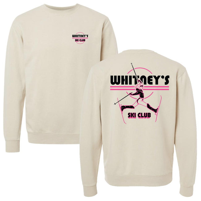 Whitney's Ski Club Crewneck-Crewnecks-Pink Whitney-Ivory-S-Barstool Sports
