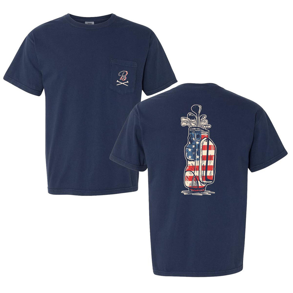 Barstool Golf USA Pocket Tee-T-Shirts-Fore Play-Navy-S-Barstool Sports