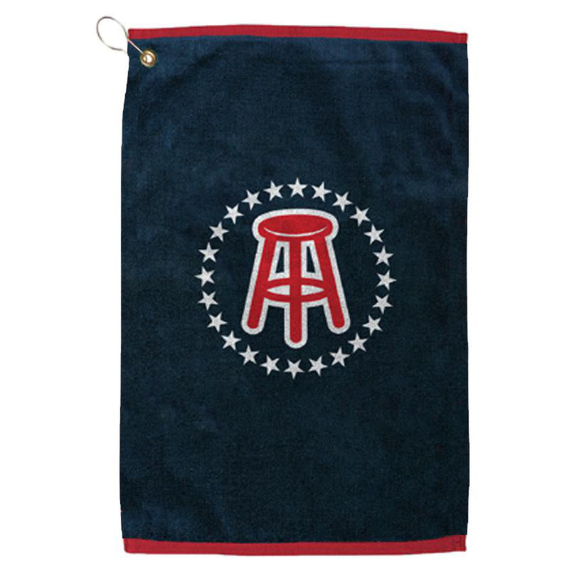 Barstool Logo Golf Towel-Golf Accessories-Fore Play-Navy-One Size-Barstool Sports