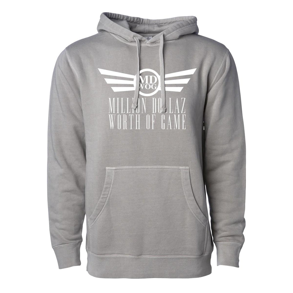 Million Dollaz Worth Of Game Pigment Dyed Hoodie-Hoodies & Sweatshirts-Million Dollaz Worth of Game-Grey-S-Barstool Sports