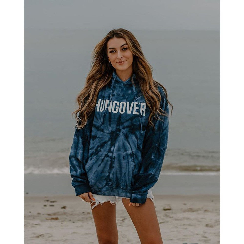 Hungover Tie Dye Hoodie (Navy)-Hoodies-PlanBri Uncut-Barstool Sports