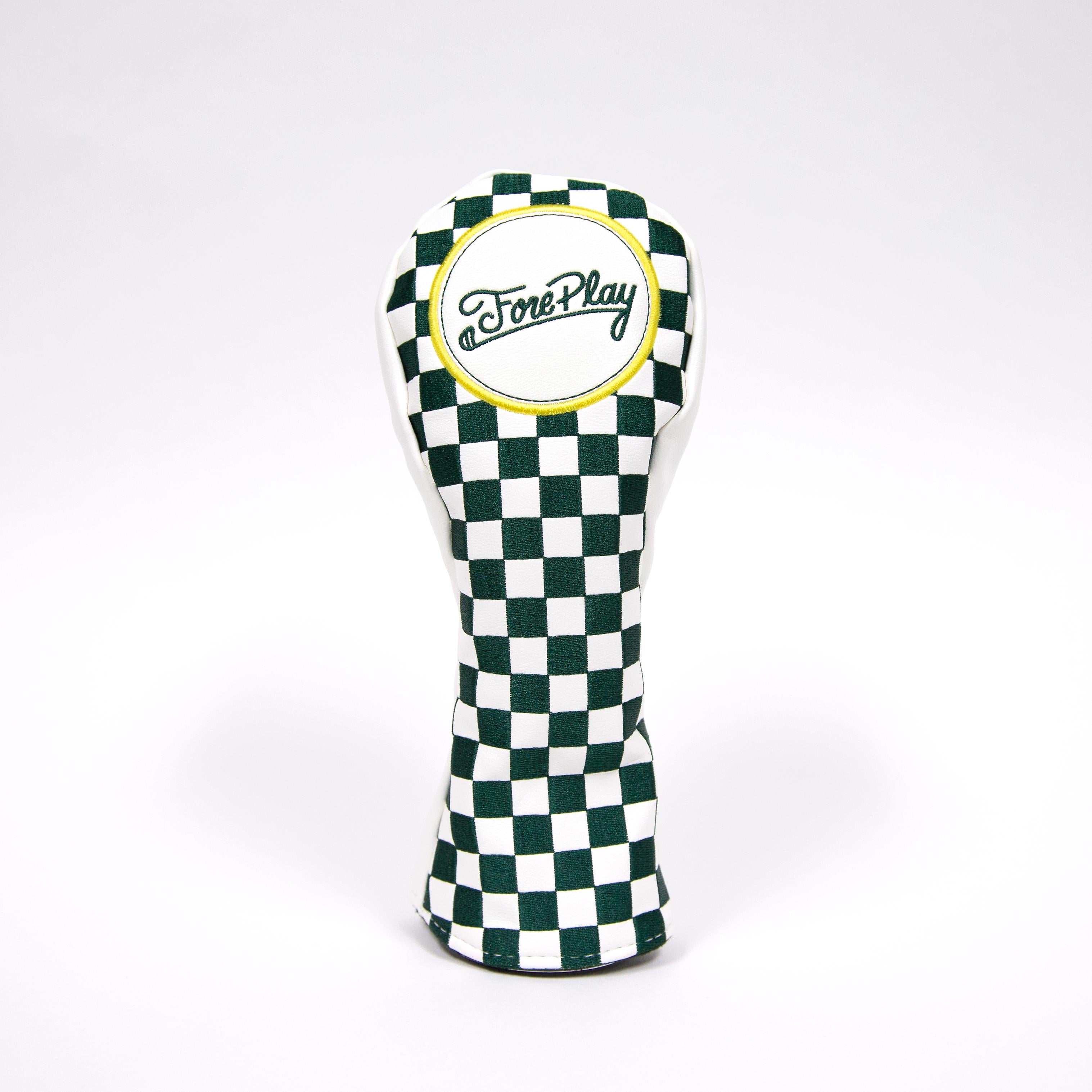 Fore Play Checkered Fairway Headcover-Golf Accessories-Fore Play-Green-One Size-Barstool Sports