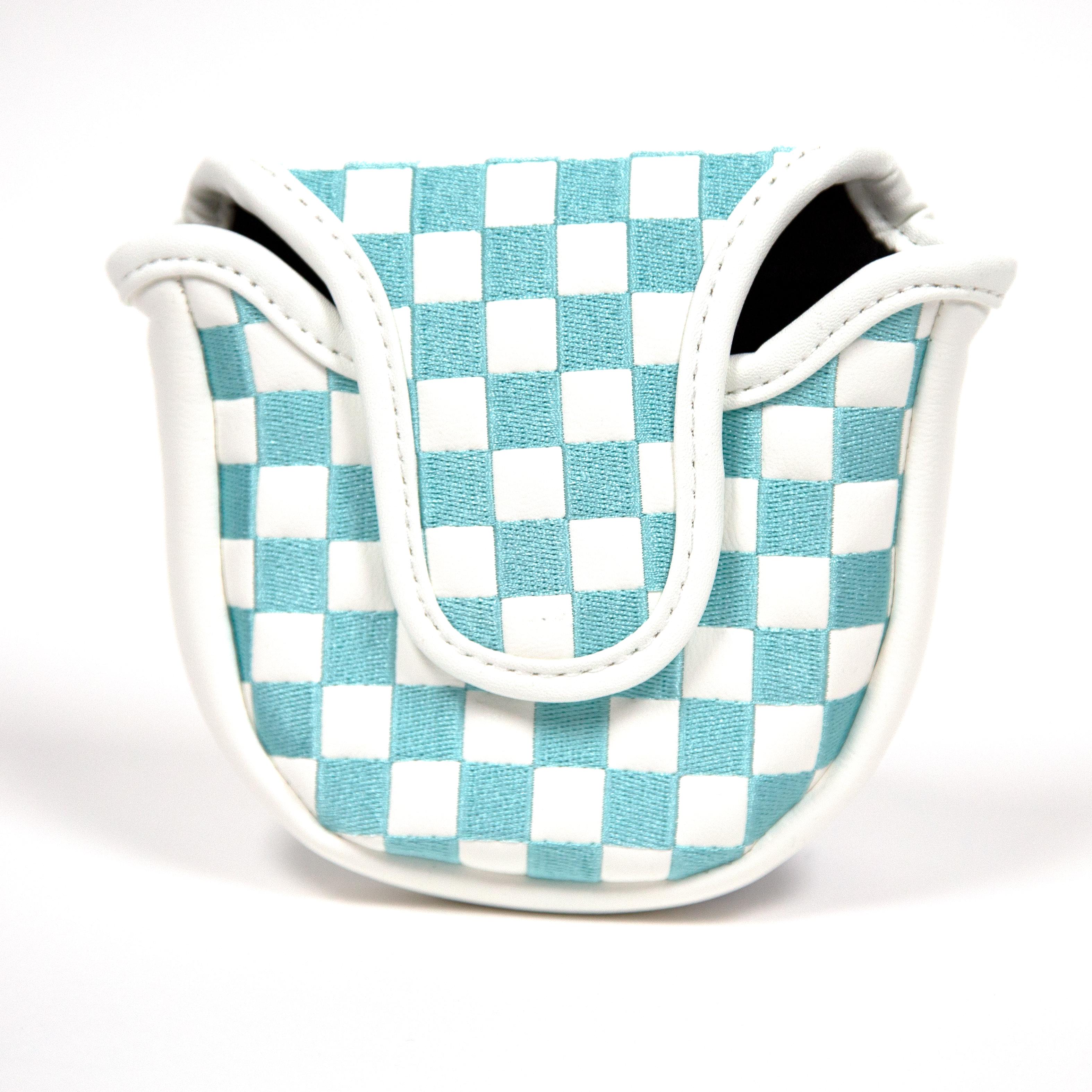 Barstool Golf Checkered Mallet Putter Cover-Golf Accessories-Fore Play-Teal-One Size-Barstool Sports