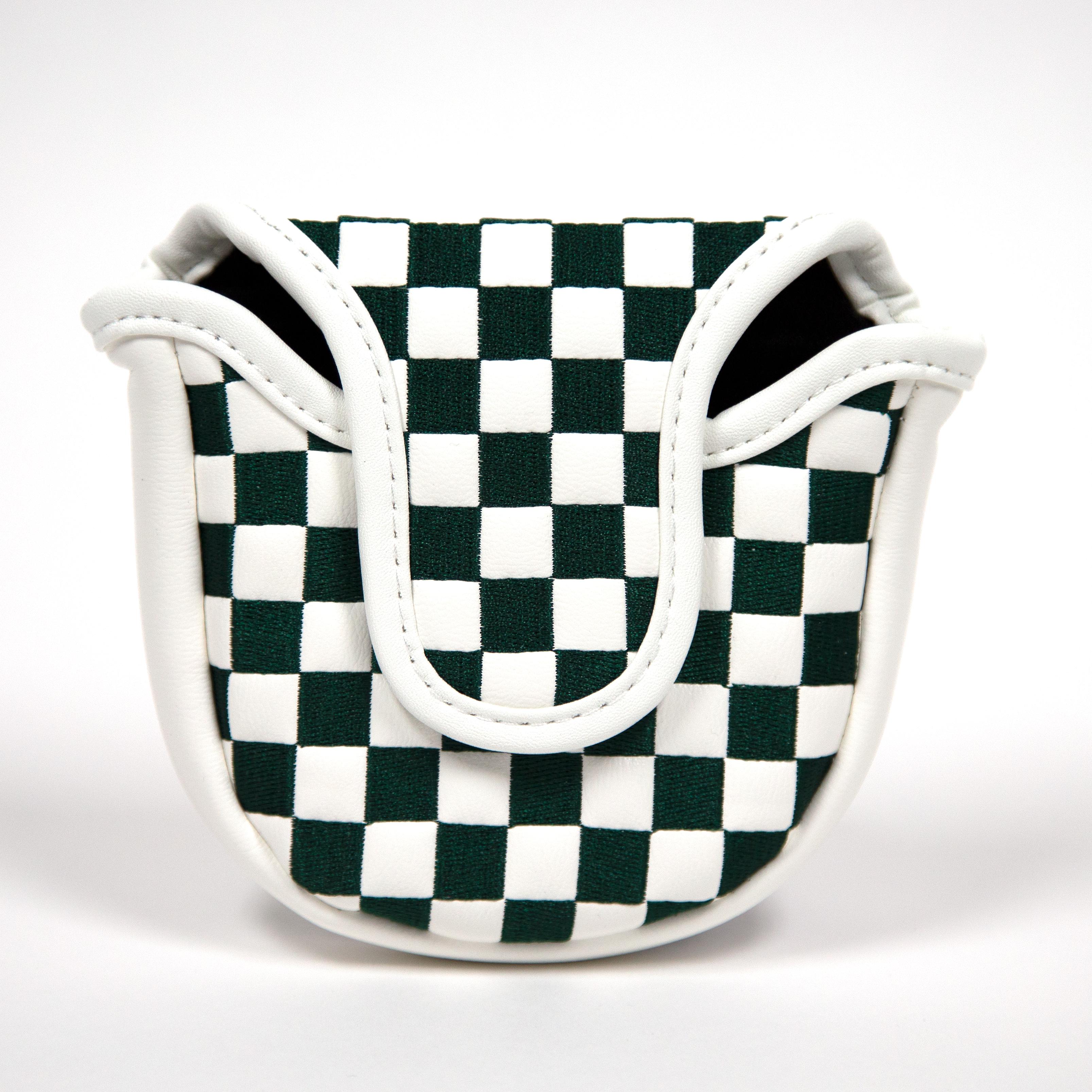 Fore Play Checkered Mallet Putter Cover-Golf Accessories-Fore Play-Green-One Size-Barstool Sports