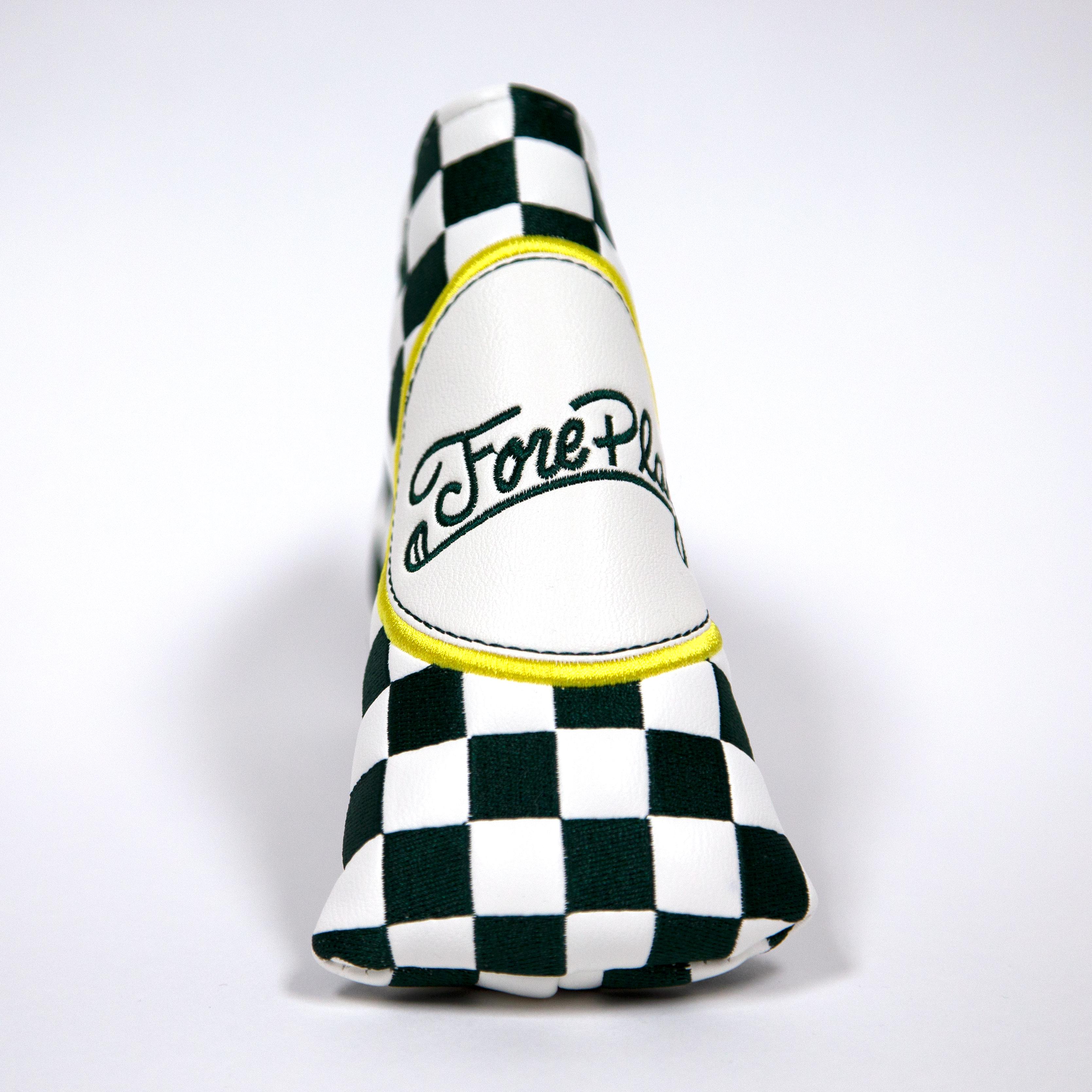 Fore Play Checkered Blade Putter Cover-Golf Accessories-Fore Play-Green-One Size-Barstool Sports