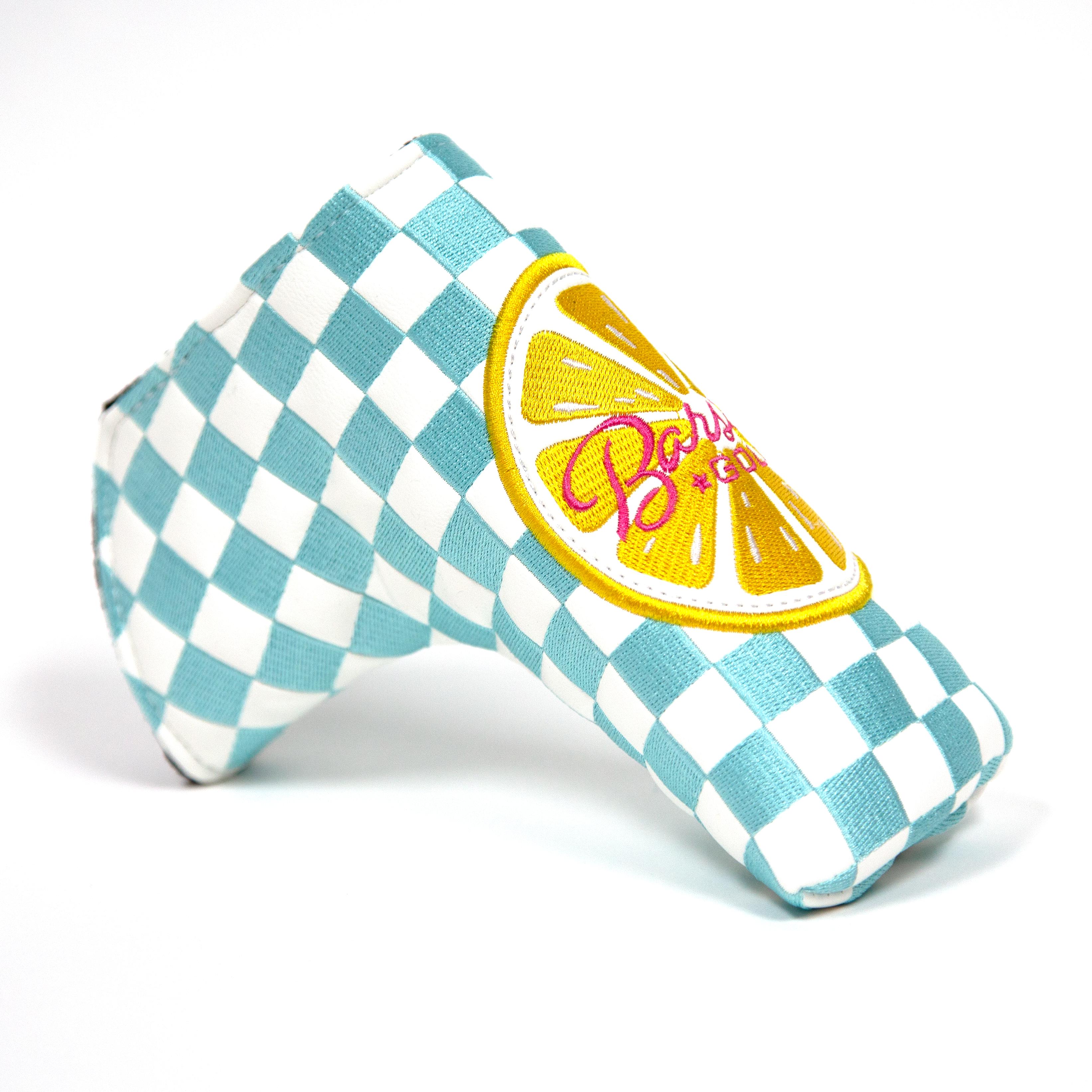 Barstool Golf Checkered Blade Putter Cover-Golf Accessories-Fore Play-Teal-One Size-Barstool Sports