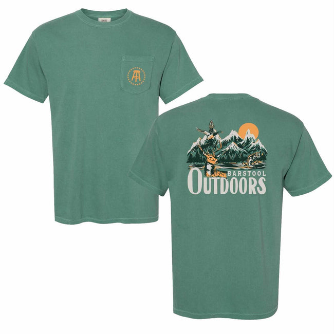 Barstool Outdoors Wilderness III Pocket Tee-T-Shirts-Barstool Outdoors-Green-S-Barstool Sports