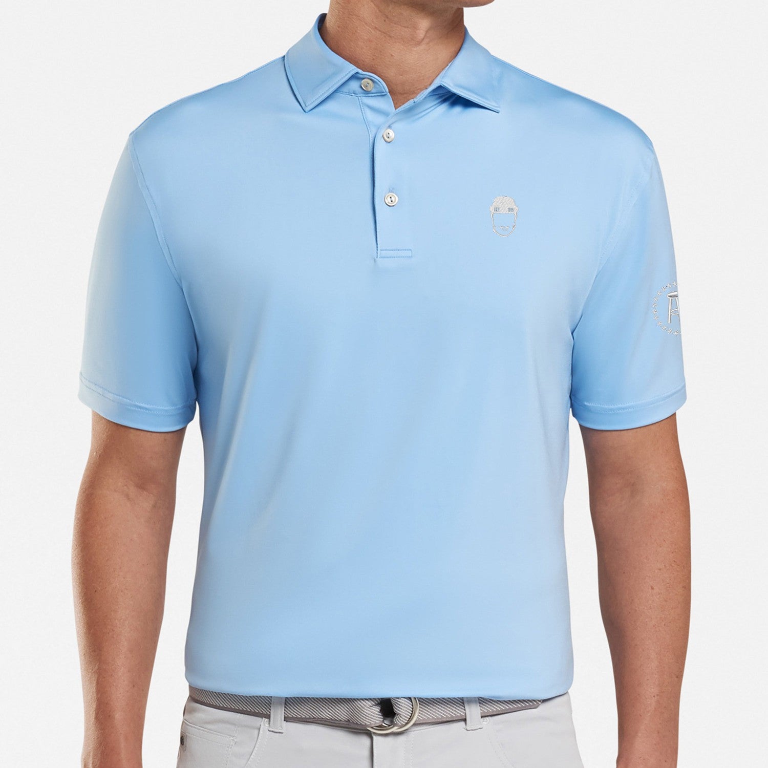 Peter Millar x Spittin Chiclets Solid Performance Polo-Polos-Spittin Chiclets-Blue-S-Barstool Sports