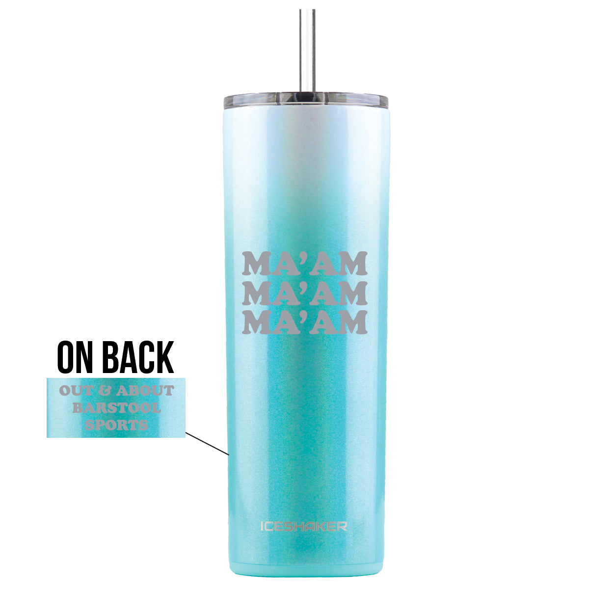 Ma'am 20oz Skinny Tumbler-Drinkware-Out & About-Mint-One Size-Barstool Sports