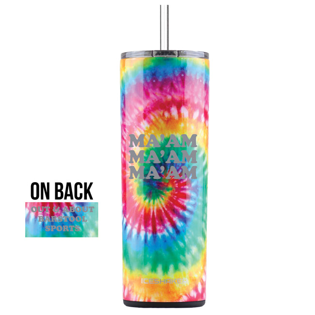 Ma'am 20oz Skinny Tumbler-Drinkware-Out & About-Tie Dye-One Size-Barstool Sports