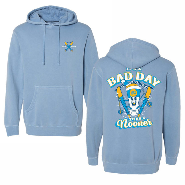 Bad Day To Be A Nooner Ski Club Pigment Dyed Hoodie-Hoodies & Sweatshirts-Nooners-Light Blue-S-Barstool Sports